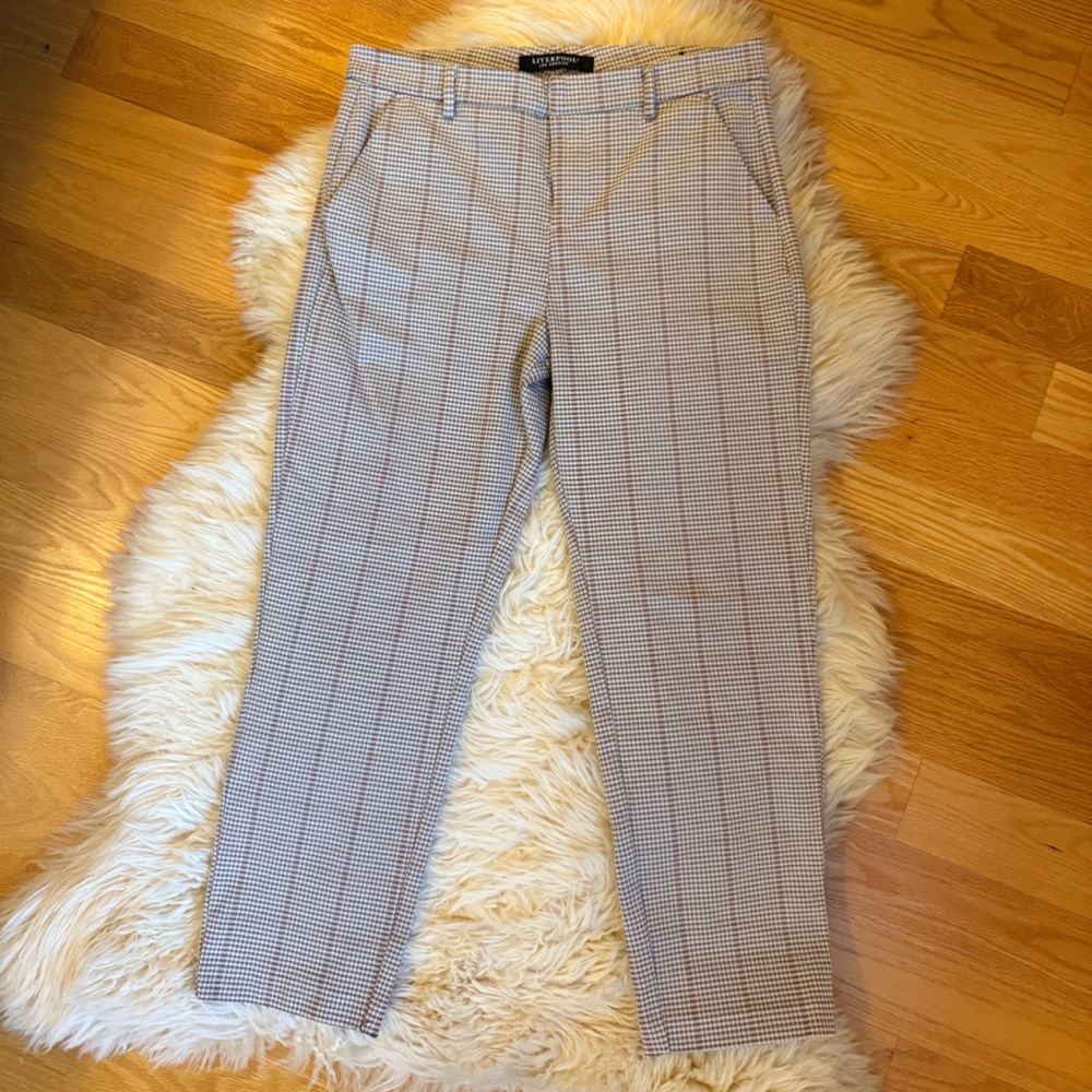 Liverpool Gray Dress Pants with Subtle Pinstripes
